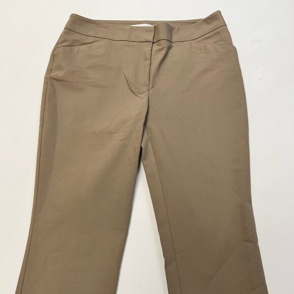 Chicos Womens Chino Pants Khaki Tan Flat Front Mid Rise Pockets XS - Picture 2 of 9